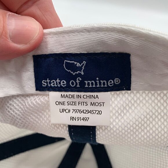 USA State of Mine Mens White Relaxed Fit Adjustable Strapback Hat - Picture 6 of 6